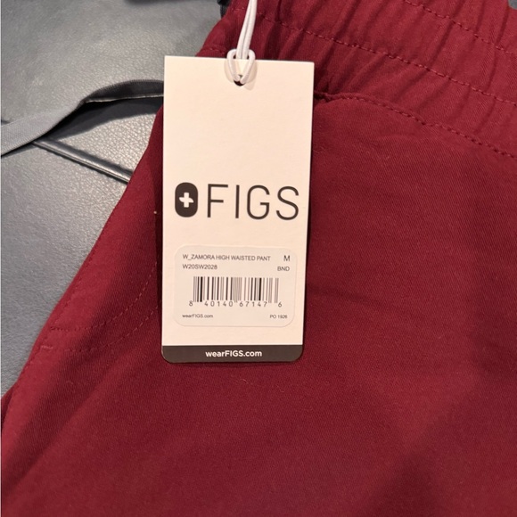 Figs Zamora High Waisted Jogger Burgundy Large - Picture 2 of 2